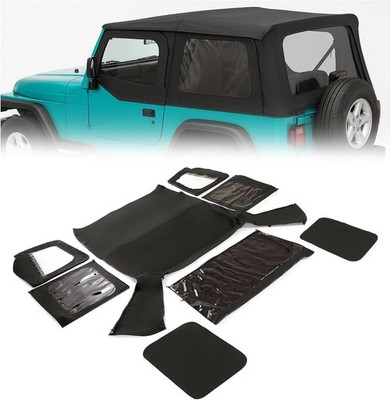 ALMULOO Soft Top for Jeep Wrangler YJ 1987 1995 Black