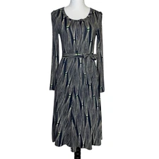 Vintage 70s Diane Von Furstenberg Printed Jersey Midi Dress 10 Italy Belted Art