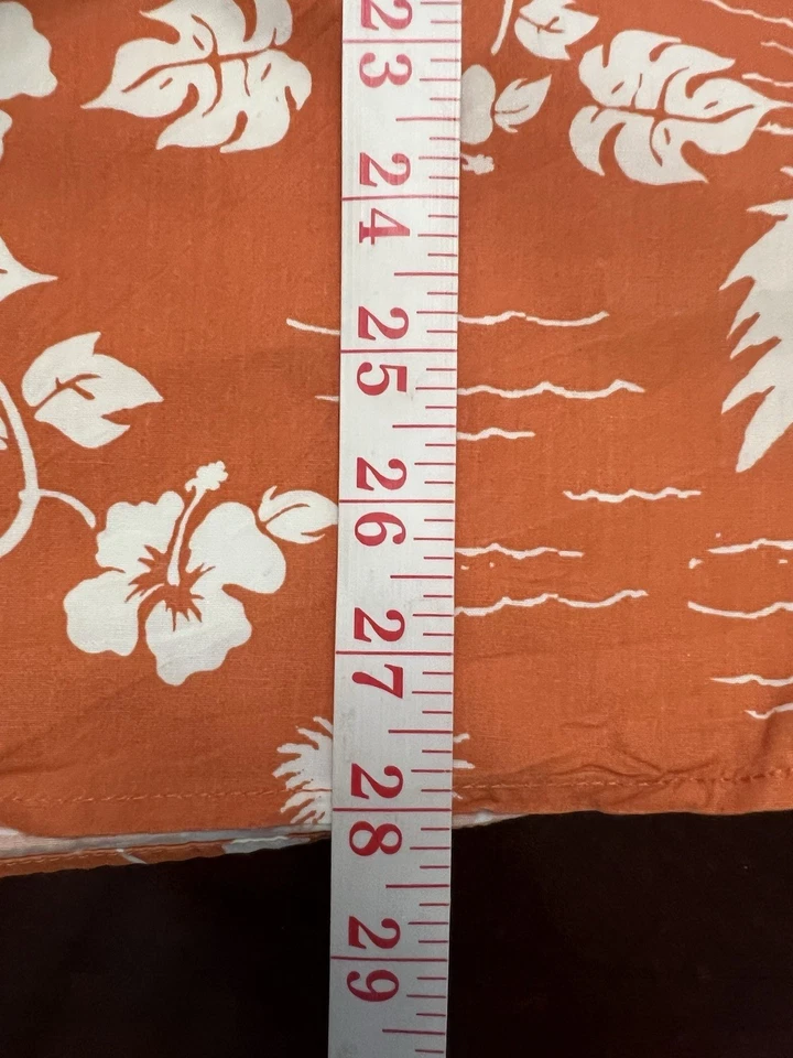 Camisa Hawaiana Hang Ten Para Hombre Talla Pequeña Naranja Blanca Bolsillo Luau Beach Resort Foto 4 de 4