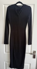 Pretty Little Thing Women Black Knitted Size UK10 Dress