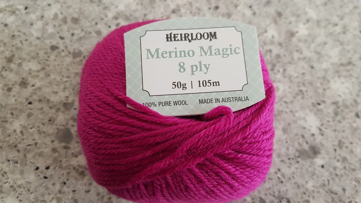 Heirloom Merino Magic 8 Ply #238 Fiery Fuchsia 100% Merino Wool