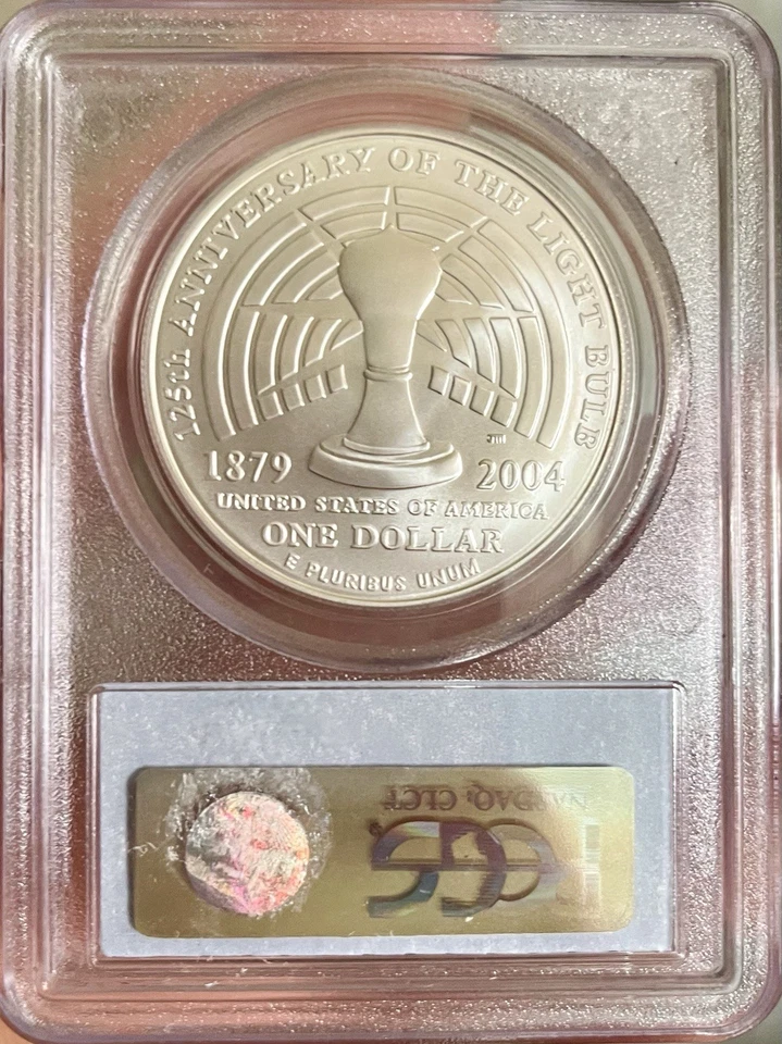2004-P PCGS MS70 Thomas Edison Silver Uncirculated Perfect $1 Coin! US Mint🔥💡 - Image 2 of 2