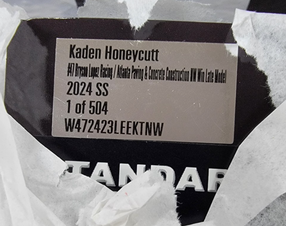 デルタバリアLT WINNER Kaden Honeycutt #47 ALTANTA PAVING WINNER 2025 Late Model 1:24