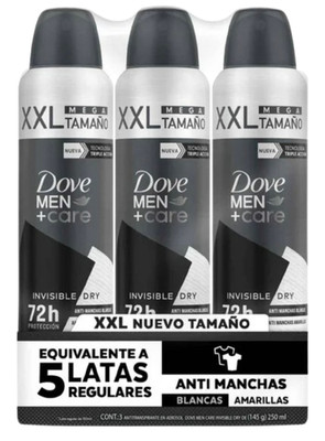 Dove Men+Care Invisible Dry Spray Antiperspirant 250ml x3 Pack Long Lasting 