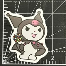 Kuromi Holds Rubic’s Cube 80’s Retro Puzzle Game Vinyl Decal Sticker Bomb Kawaii