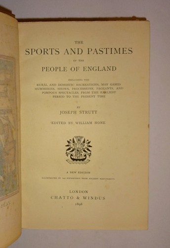 1898 SPORTS AND PASTIMES of the People of England, Color Frontis, Illust, VG - Picture 4 of 18