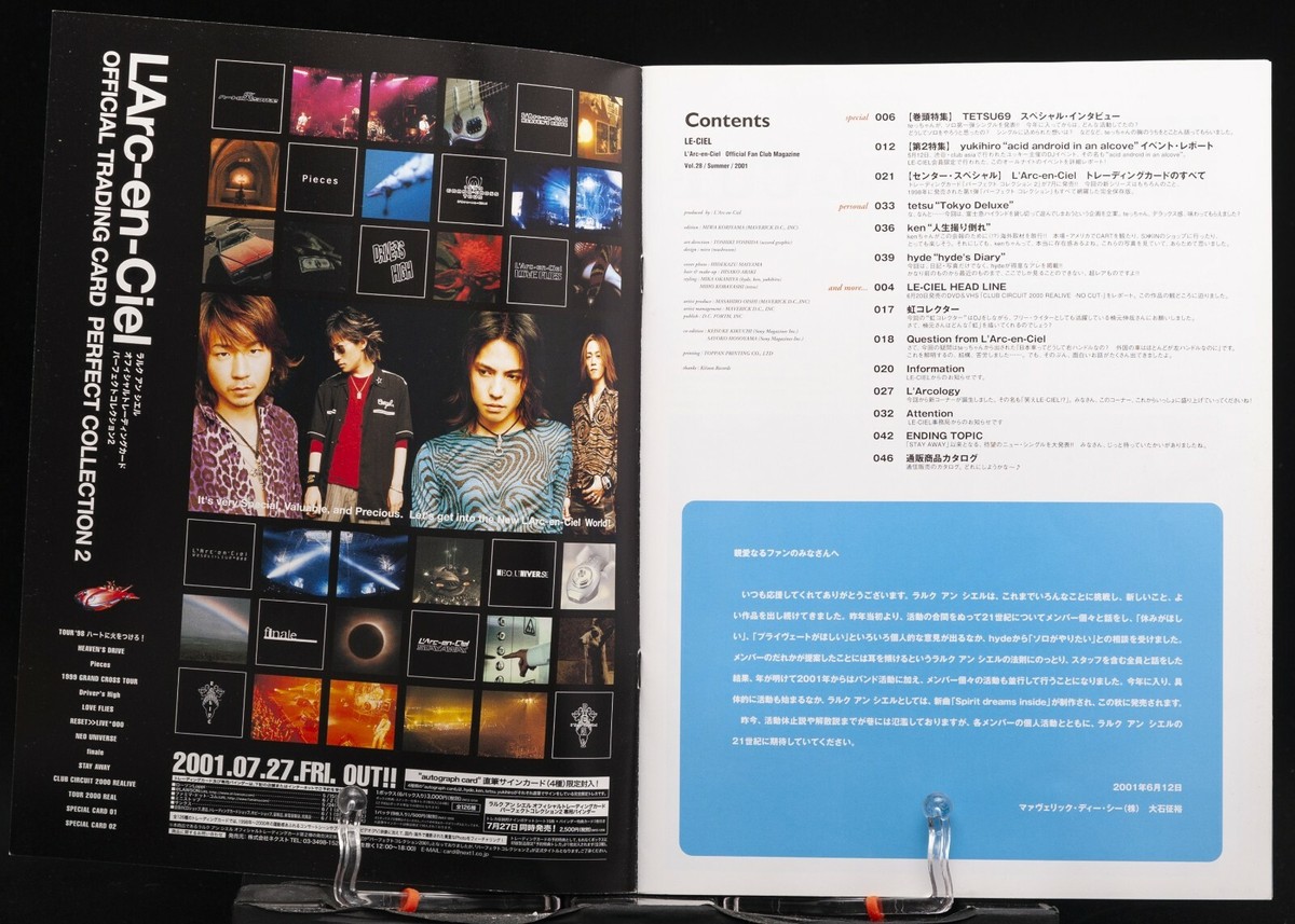 L'Arc~en~Ciel LE-CIEL 2001 Vol.28 Japan Fan Club Book hyde L'Arc~en~Ciel LE-CIEL 2001 Vol.28 Japan Fan Club Book hyde