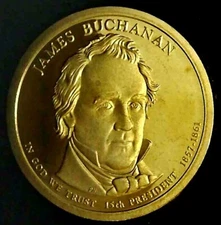 2010 S $1 US Presidential Dollar Coin 15 James Buchanan GDC Proof 22lrr0726-2