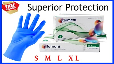 Disposable Exam Gloves Nitrile 4 Mil  Powder & Latex Free (Element)