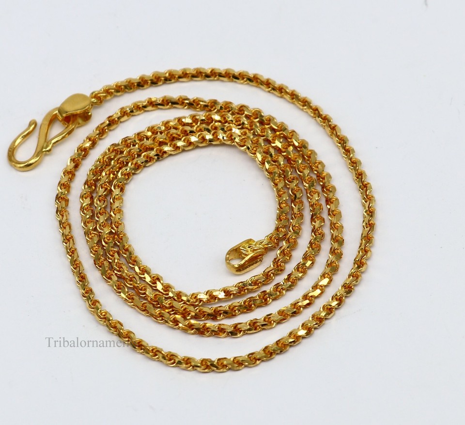 22kt yellow gold rope chain solid unisex chain necklace jewelry ch507 ...