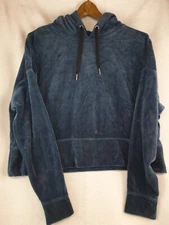 Calvin Klein Performance Women Size M/Hooded Pullover/Dark Grey Blue/Black Tie