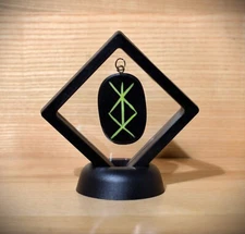 Viking Rune pendant wood Necklace from bog oak