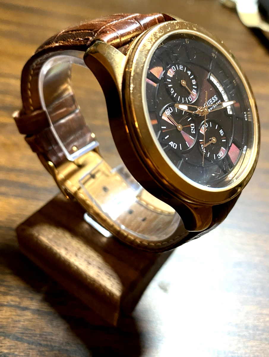 GUESS U14504G1 Men's Chronograph Watch Chocolate Dial FREESHIPPING