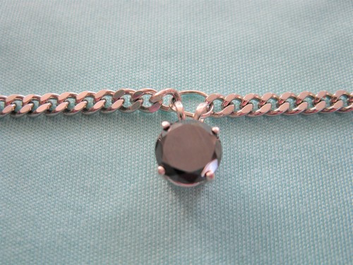 7.60ct 14K 4 Dia's REAL NATURAL BLACK DIAMOND ANKLET, 9.5,CERTIFICATE,DIA TESTER - Picture 4 of 12