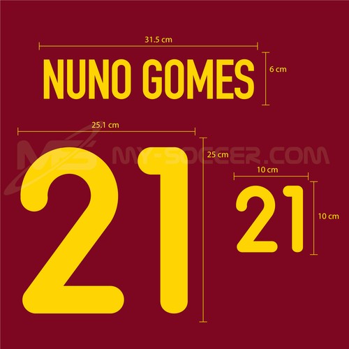 PORTUGAL Home EURO 2000 NAME NUMBER PRINT EXCELLENT QUALITY - Picture 12 of 12