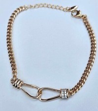 18ct Rose Gold Plated Prince Albert Chain Bracelet 17-20cm cubic  non tarnish 