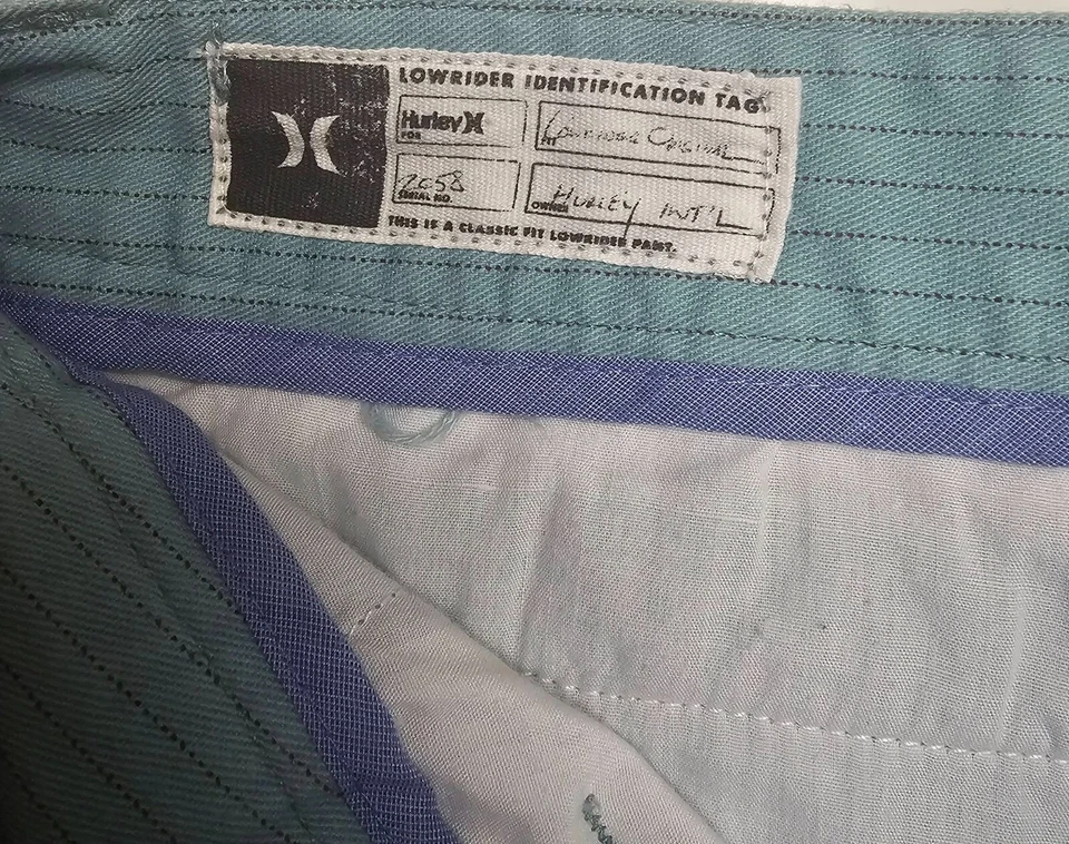 Pantalones Cortos Chinos Hurley Verde Rayas De Colección Y2k Patinadora Niña Talla 7 Tiro Bajo Foto 4 de 4