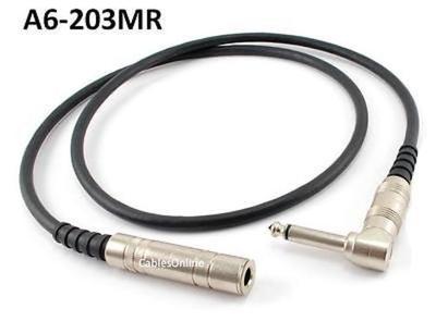 3ft Premium 1/4'' (6.3mm) Female to Male Right-Angle Mono Audio Extension Cable