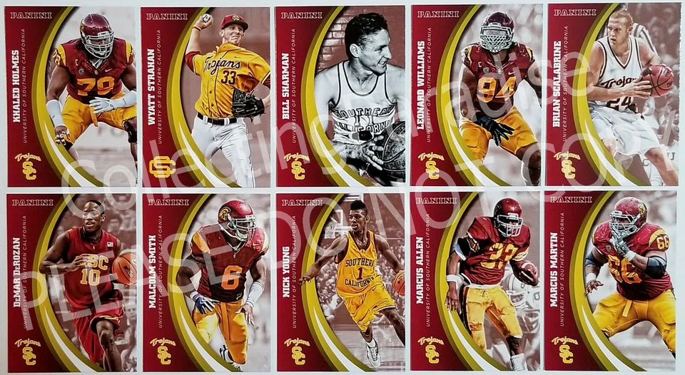 2015 Panini USC Trojans Full Set FRANK GIFFORD MARK MCGWIRE BILL SHARMAN DEROZAN - Image 4 of 4