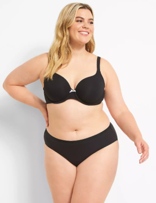 230522 LANE BRYANT BLACK COTTON LIGHTLY LINED T-SHIRT BRA SZ 44DDD