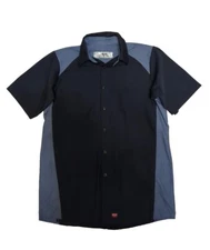 Vintage RED KAP Single Stitch WORK SHIRT Uniform Two-Tone Blue MED. Excellent 