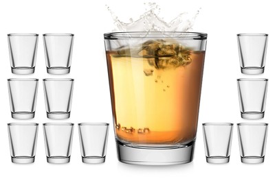 Shot Glass 1.5 Fl.ozheavy Base Shot Glasses Set Of 12 Clear Small Glass Set For 