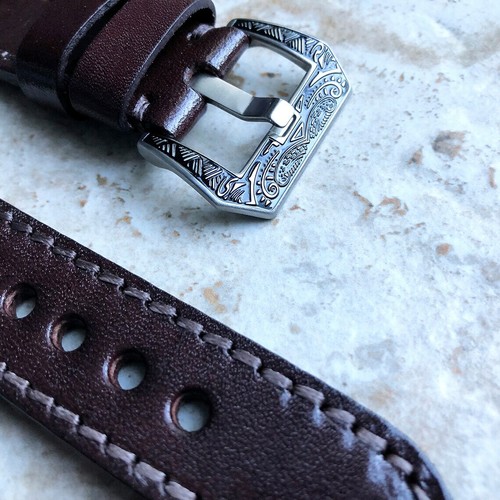 Dark Brown Handmade Leather Band Strap Compatible with Fitbit Versa 3 4 Sense 2 - Picture 5 of 8