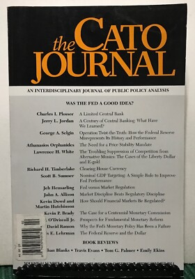Cato Journal Was The Fed A Good Idea Vol 34 Spring/Summer 2014 FREE SHIPPING JB