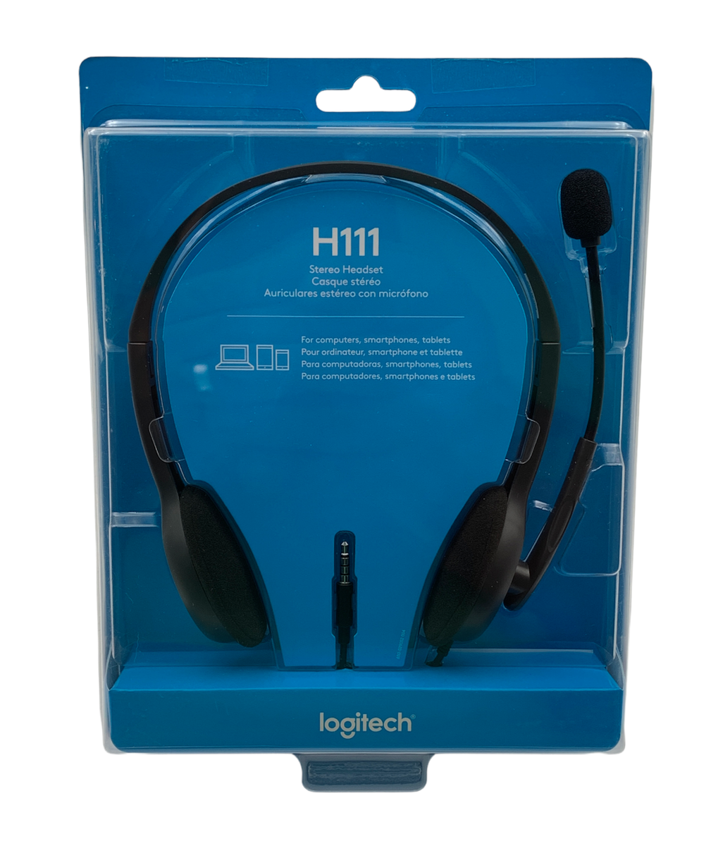 Logitech H111 Black On the Ear Stereo Headset BRAND NEW Factory