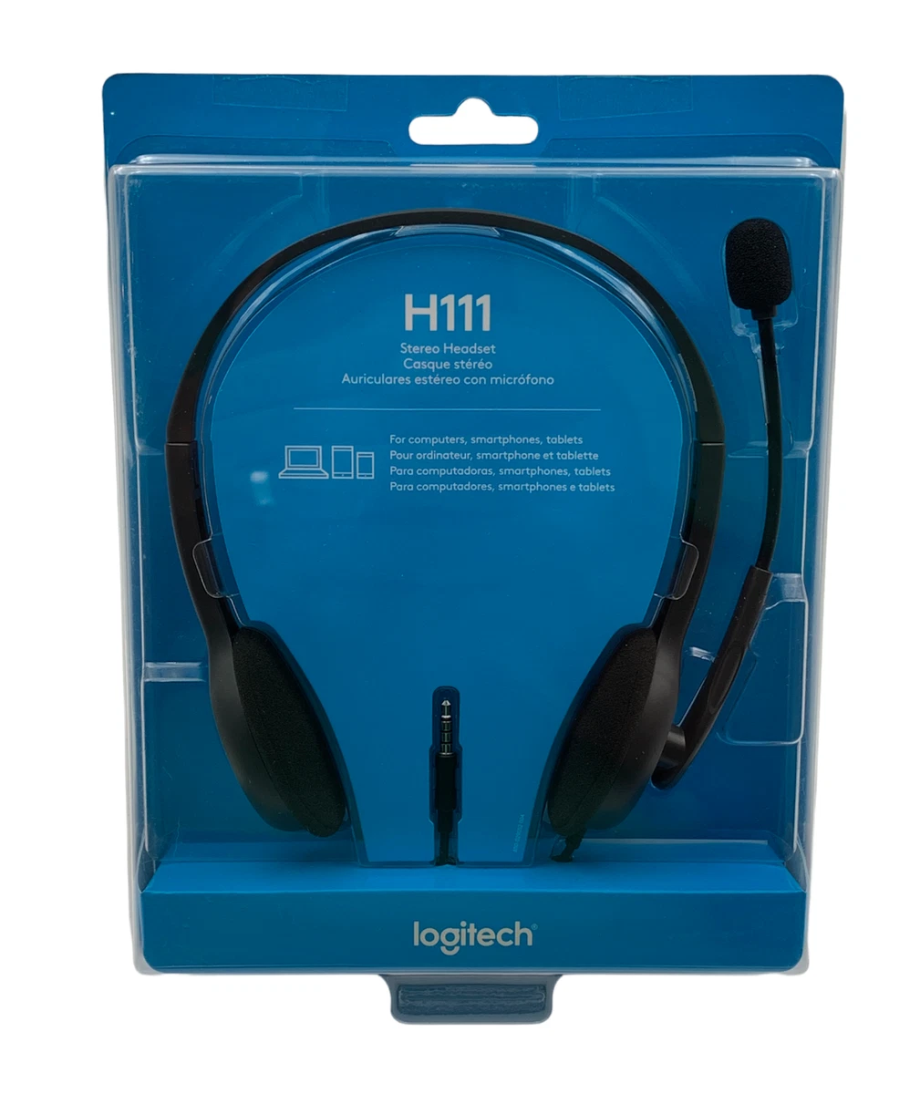 Sealed 97855114976 2018 BRAND NEW | eBay Ear Logitech the Headset On H111 Factory Stereo Black -