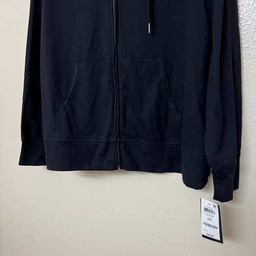 Chaqueta con capucha ID Ideology para mujer cremallera completa negra talla 2X - Imagen 3 de 10