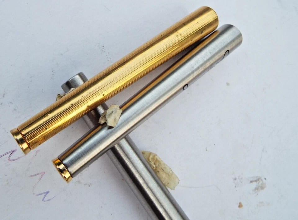 Piezas para PARKER 180 Acero Inoxidable Flighter Oro Rollerball Pen Cap & Barril Foto 2 de 3