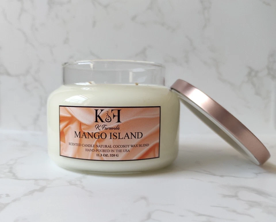 KFursenko Mango Island, Hand-crafted Shining Scented Candle,11.3 oz, 320g - Image 3 of 4