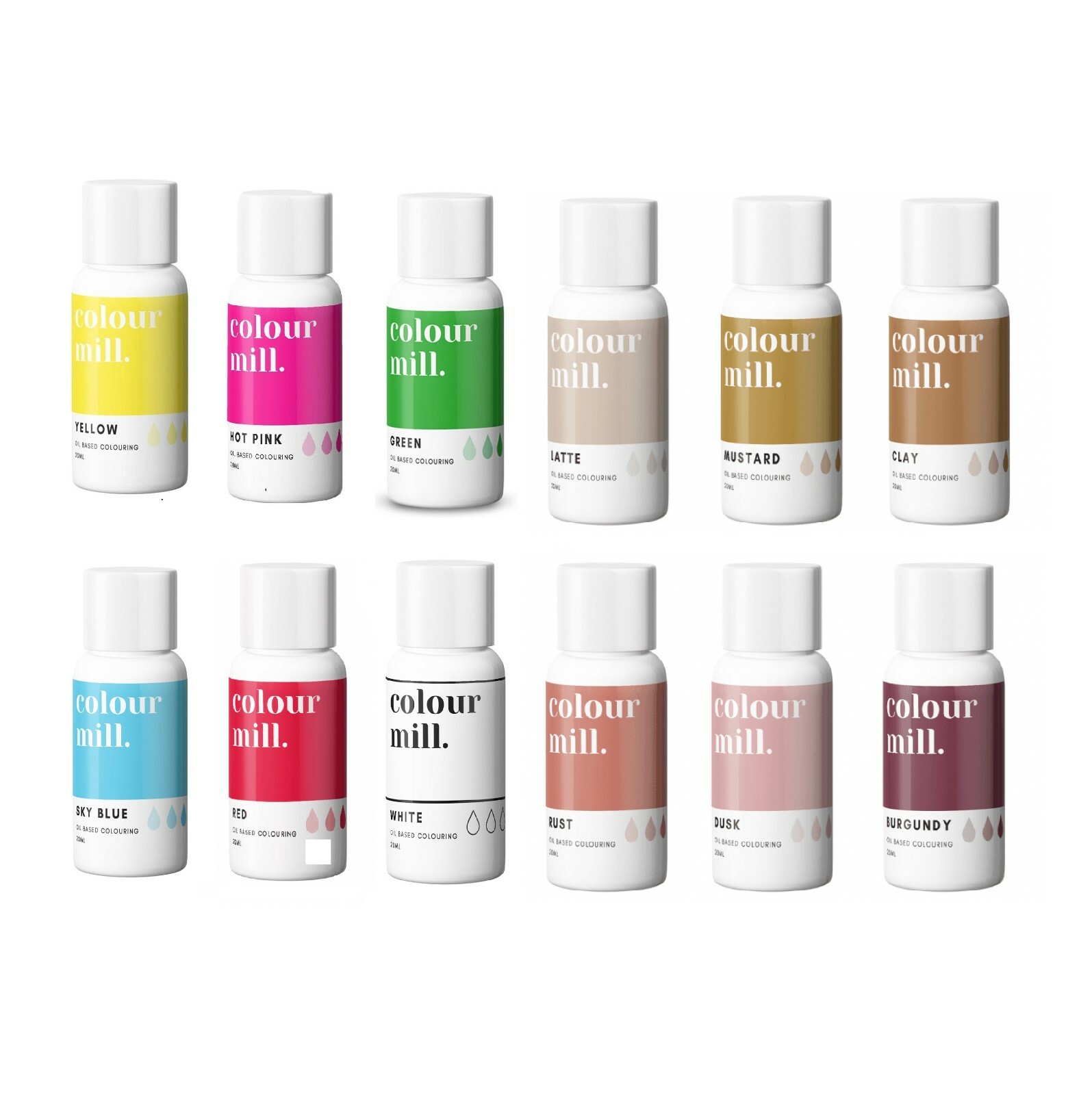 20ml Colour Mill Food Colouring Oil Based Edible MULTI SETS eBay