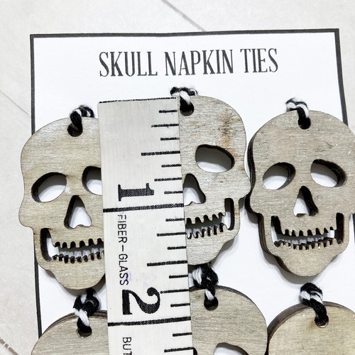 Juego de 6 servilletas de otoño de madera Acción de Gracias Halloween hechas a mano hoja o calavera - Imagen 17 de 20