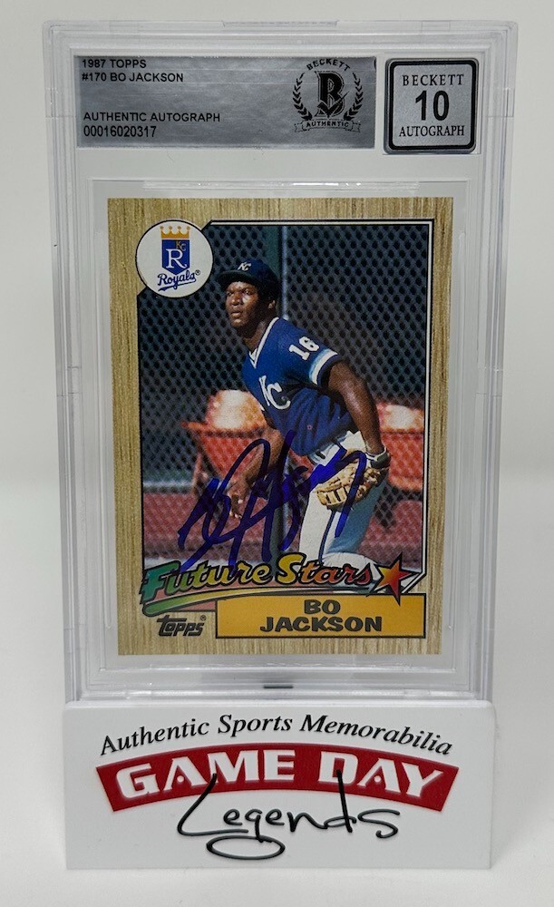 Bo Jackson Autographed 1987 Topps #170 Future Stars RC
