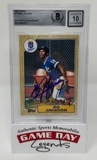 Bo Jackson Autographed 1987 Topps #170 Future Stars RC Trading Card BAS 10 Auto