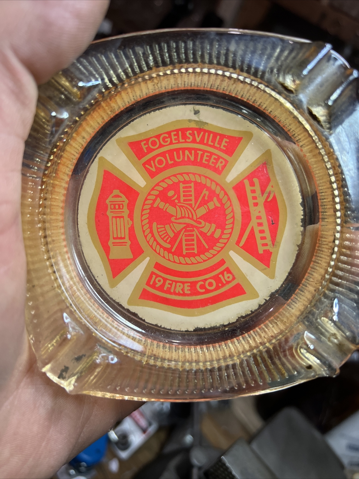 Vintage Fogelsville Volunteer 19 Fire Co 16 Glass Ashtray eBay