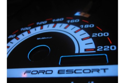 Ford Escort MK5 i MK6 glow gauges dials plasma dials kit tacho glow dash shift i