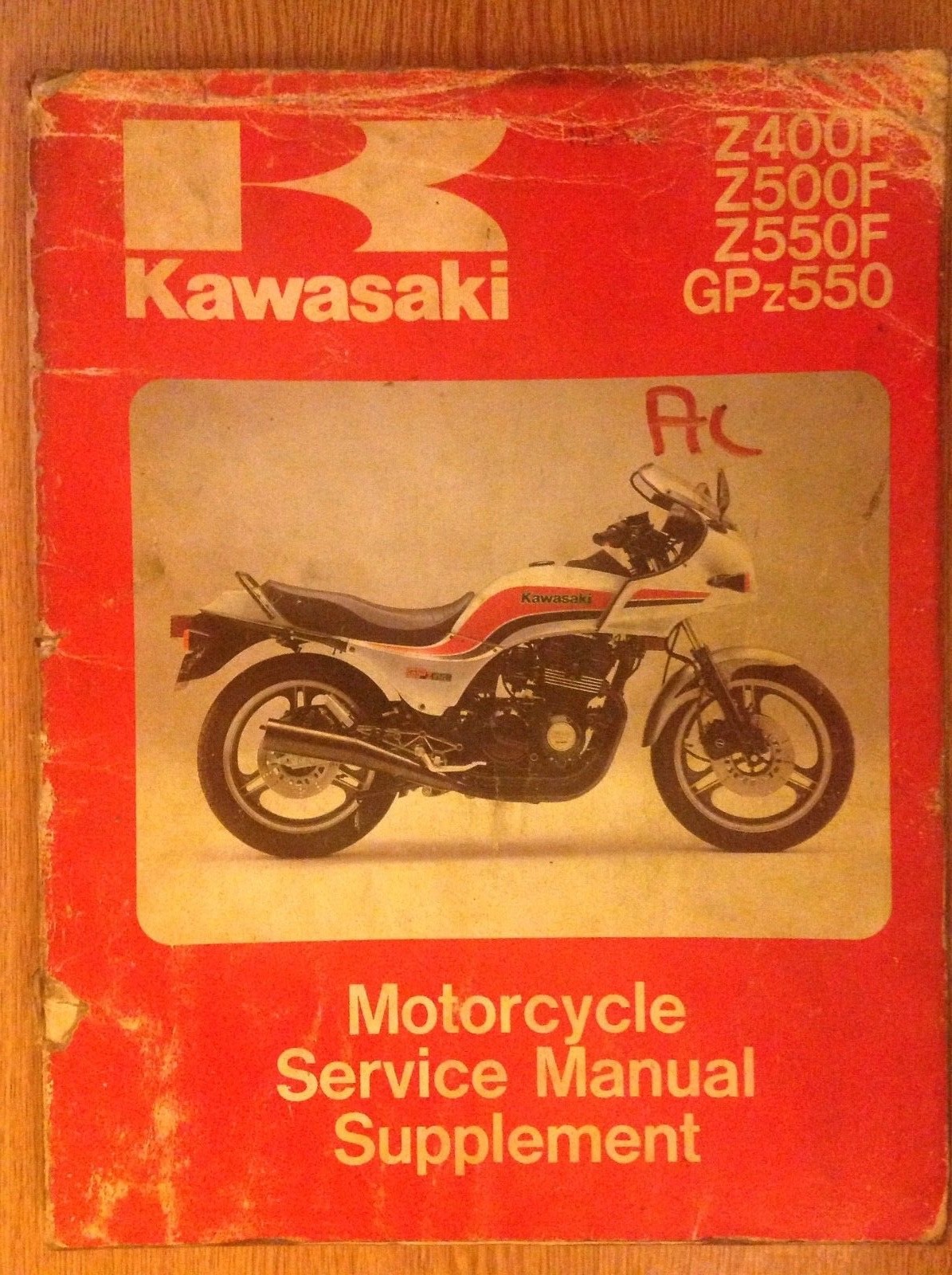 Genuine Kawasaki Z400F Z500F Z550F GPz550 Motorcycle Repair Manual  Supplement | eBay