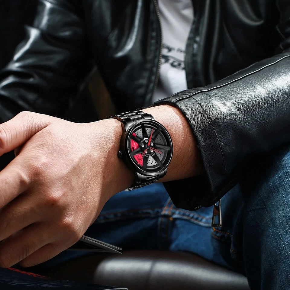 Relógio de aço inoxidável masculino Mustang quartzo impermeável clássico preto - Imagem 4 de 4