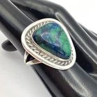 Spectacular Vintage Old Pawn Navajo Sterling Silver  Azurite Ring Size 7