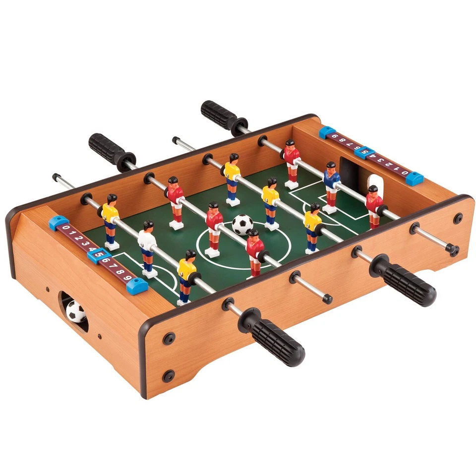 Wooden Mini Foosball Table Top Football Soccer Game Set Kids Family Desktop ToyO - Image 3 of 4