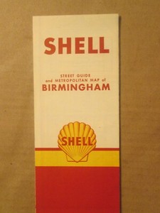 Shell Street Guide and Map of Birmingham  1958