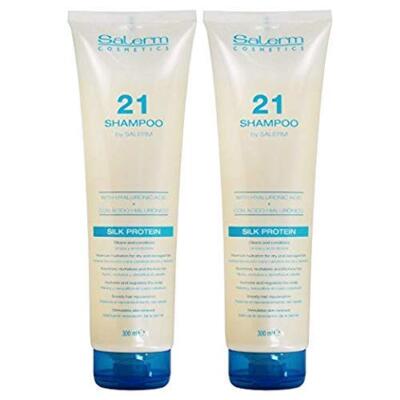 Salerm 21 Silk Protein Hair Shampoo with Hyaluronic Acid 10.8oz (2 Pack)