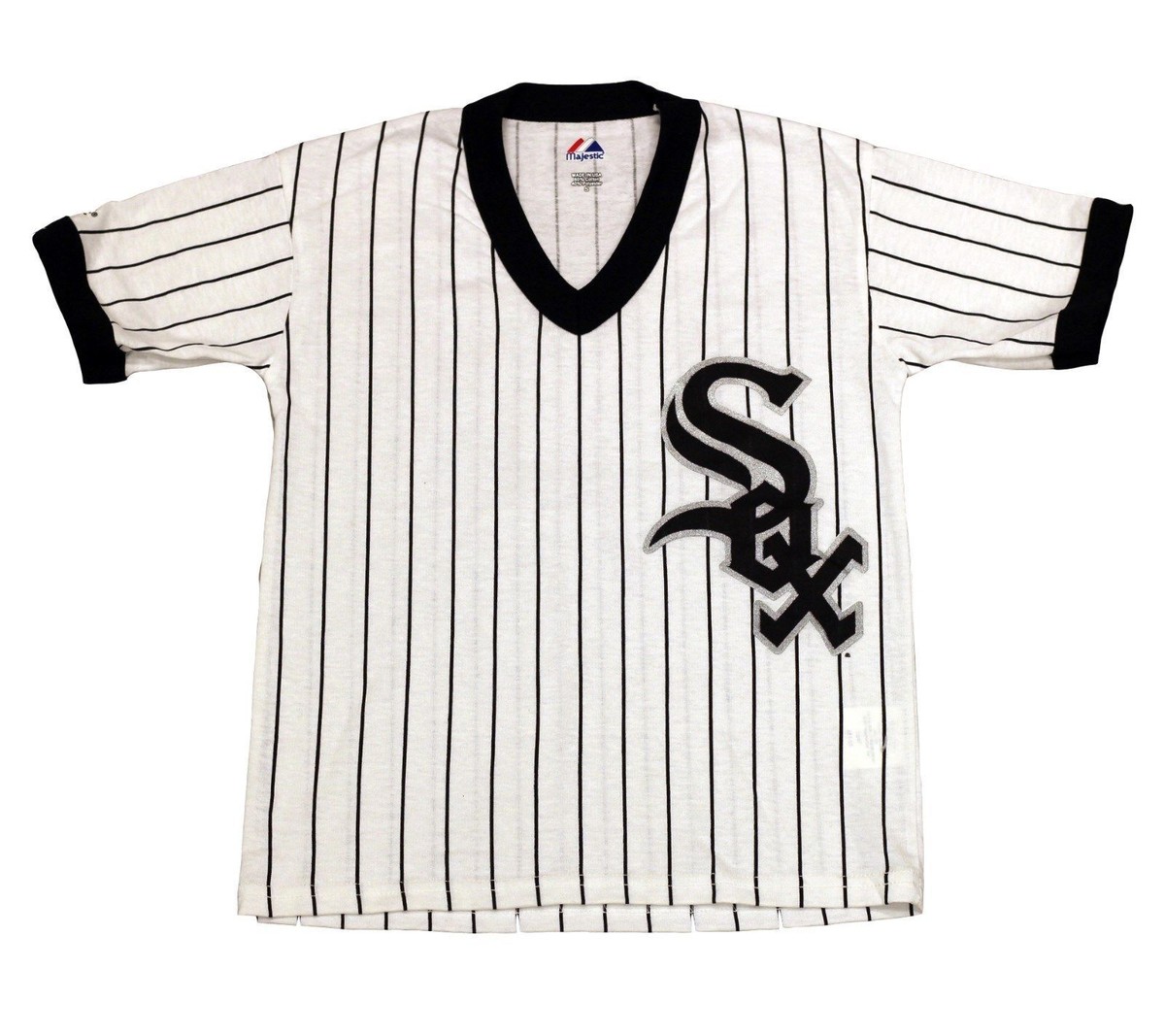 ☆New Era☆ MLB Chicago White Sox Striped T-Shirt White 1467 Men's Chicago White Sox New Era White Team Split T-Shirt