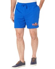 Polo Ralph Lauren Men's Cotton Waffle Knit Graphic Shorts, Blue Multi, Small
