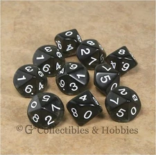 NEW 10 D10 Transparent Smoke Gray RPG D&D Gaming Dice Set in Tube WoD Ten Sided