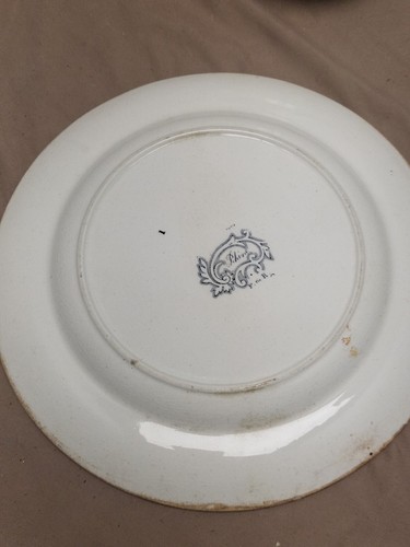 Antique f.&r. Rhine Dinner Plate Blue gray pattern - Picture 11 of 14