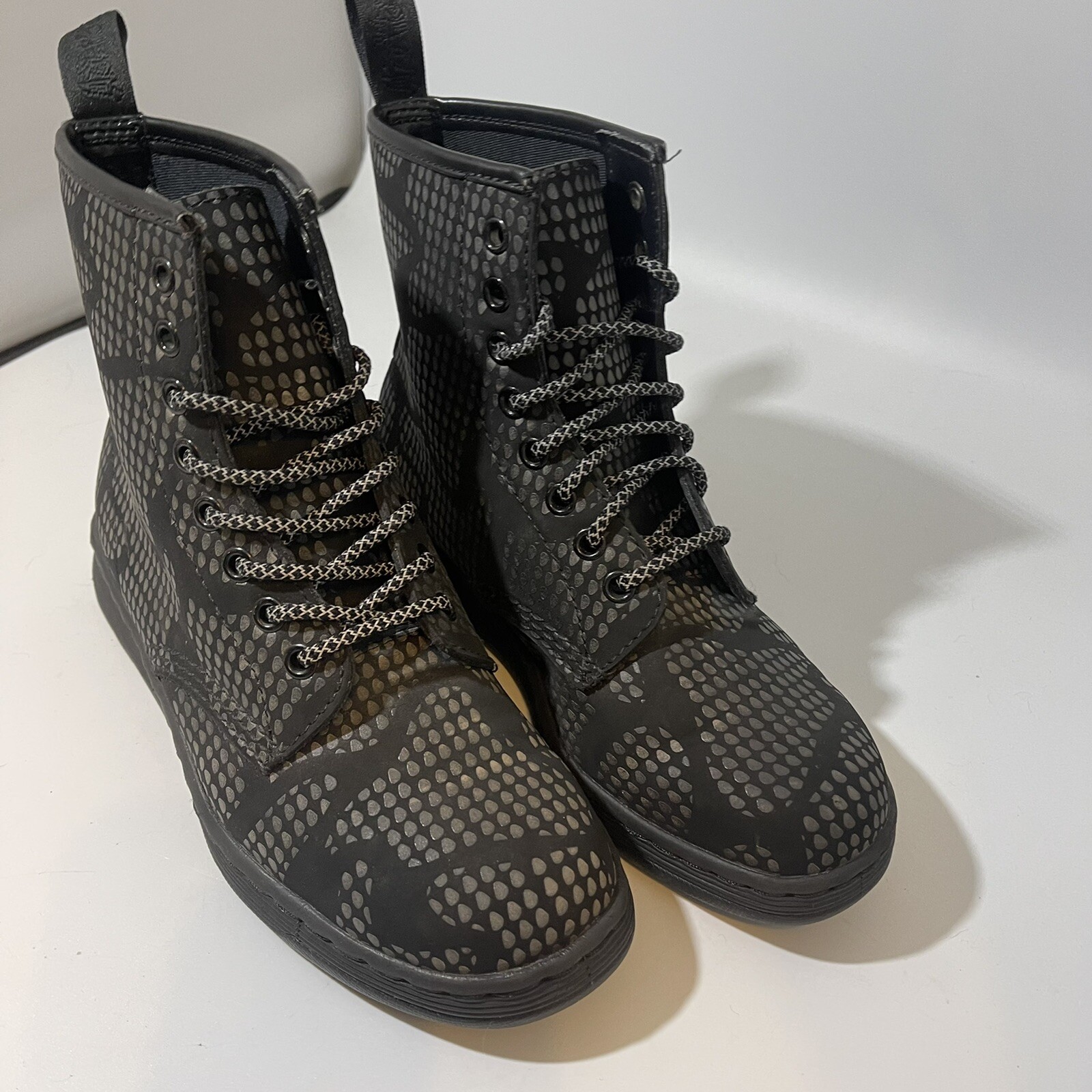 Dr.Martens Newton Unisex Reflective Snake Print Boots… - Gem